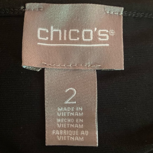 Chico’s Mesh Overlay Dolman Tee Size 2 EUC - Picture 6 of 8
